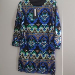 Zara W/B Collection Mini dress qith sequins